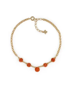 Patricia Nash Carved Rose Link Necklace| Necklaces