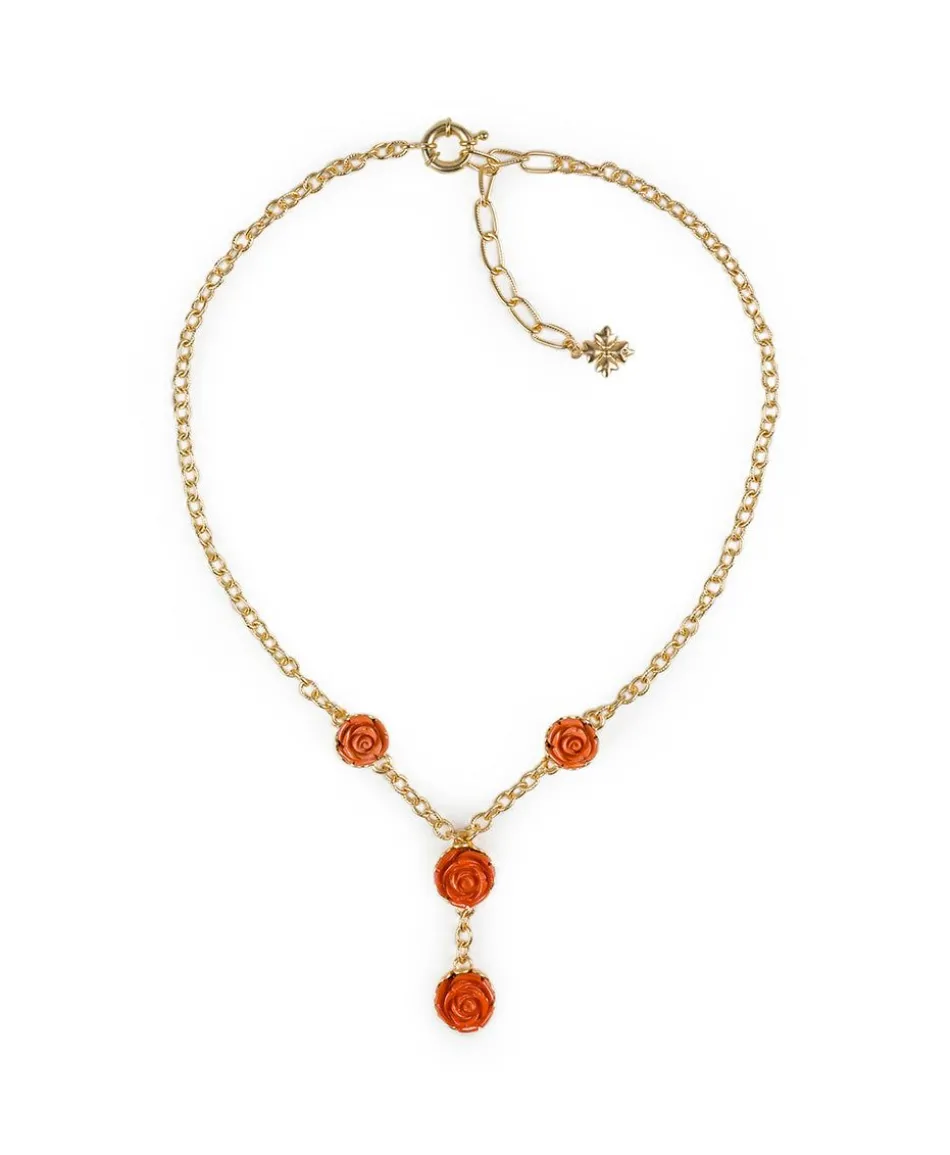 Patricia Nash Carved Rose Y Necklace| Necklaces