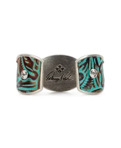 Patricia Nash Elisabetta Turquoise Leather Inset Cuff| Bracelets