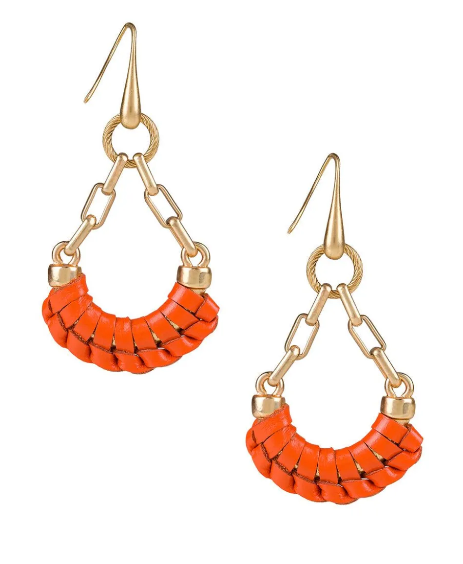 Patricia Nash Fidelia Wrapped Leather Dangle Earrings| Earrings