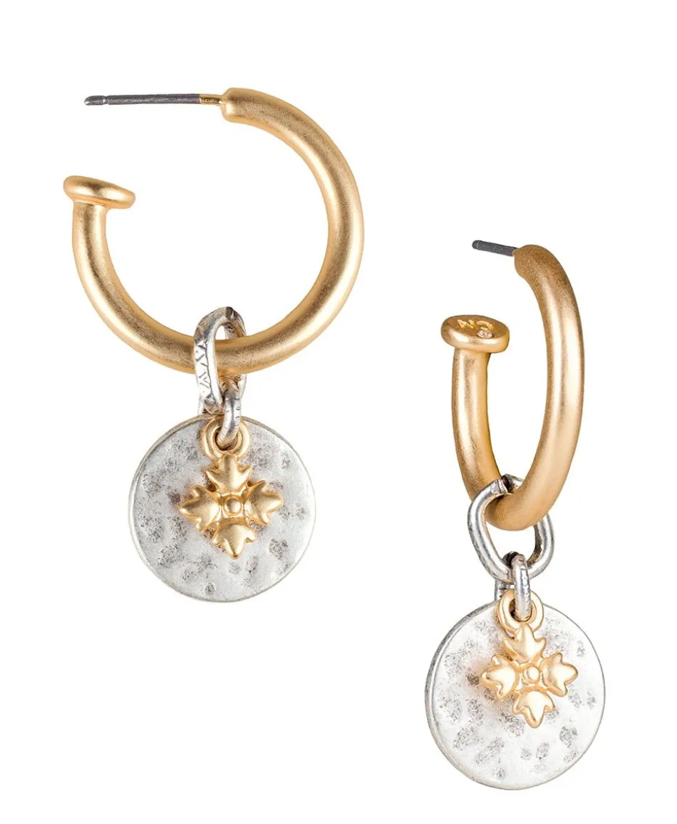Patricia Nash Floret Drop Hoop Earrings| Earrings