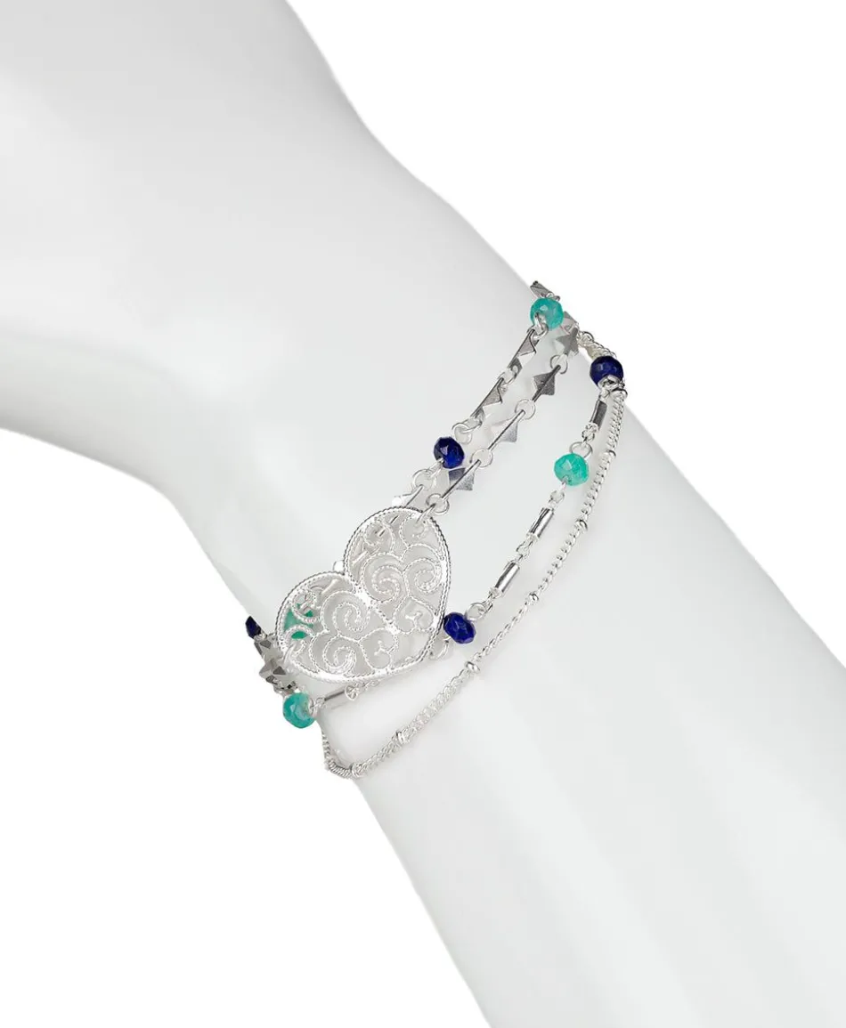 Patricia Nash Heart Charm Mutli Chain Bracelet| Bracelets