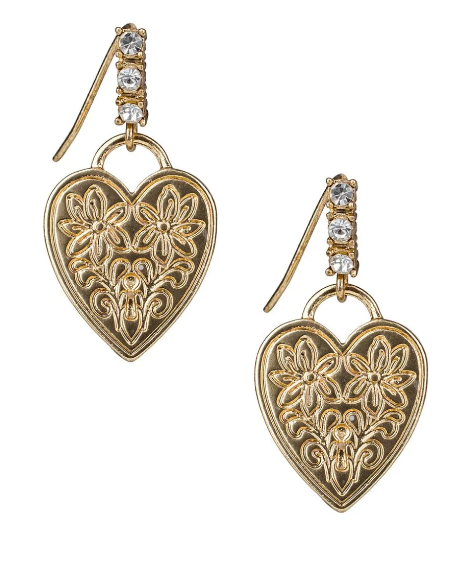 Patricia Nash Heart Lock Drop Earrings| Earrings