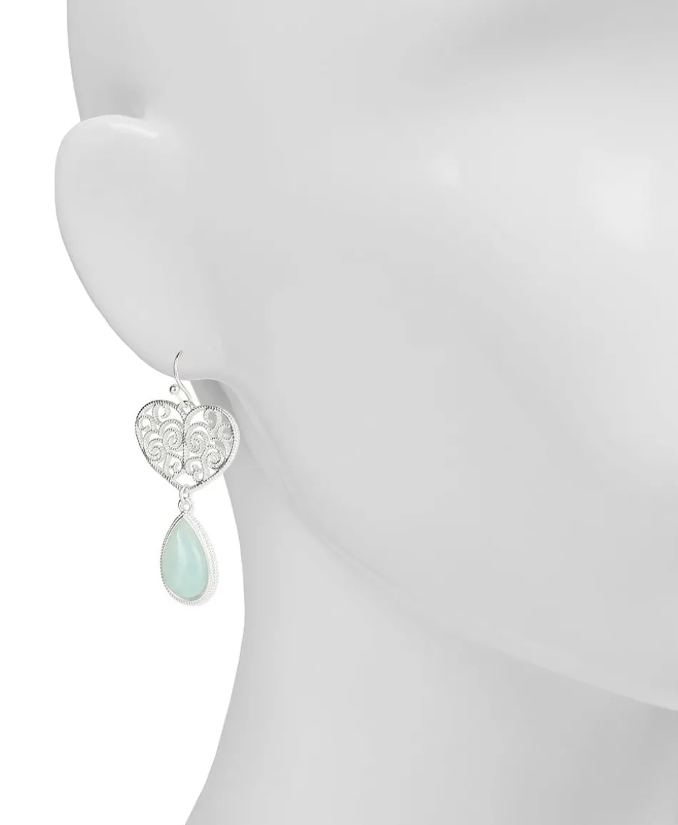Patricia Nash Heart Wire Drop Cabochon Earrings| Earrings