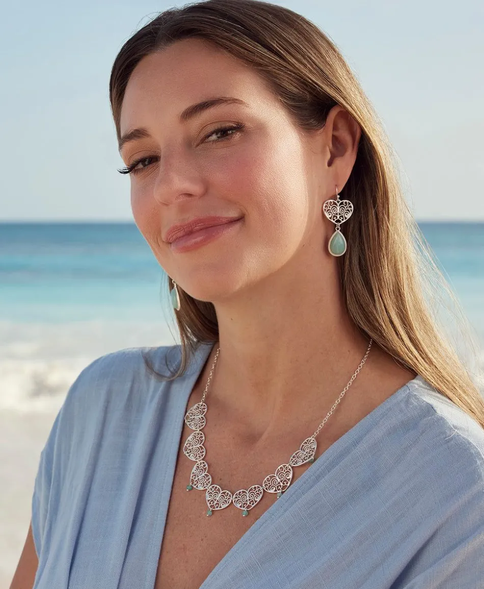 Patricia Nash Heart Wire Drop Cabochon Earrings| Earrings