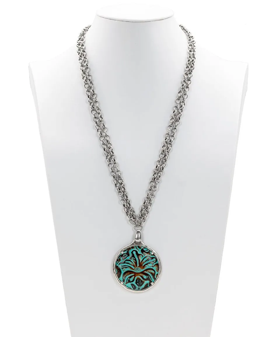 Patricia Nash Nicolina Leather Inset Necklace| Necklaces