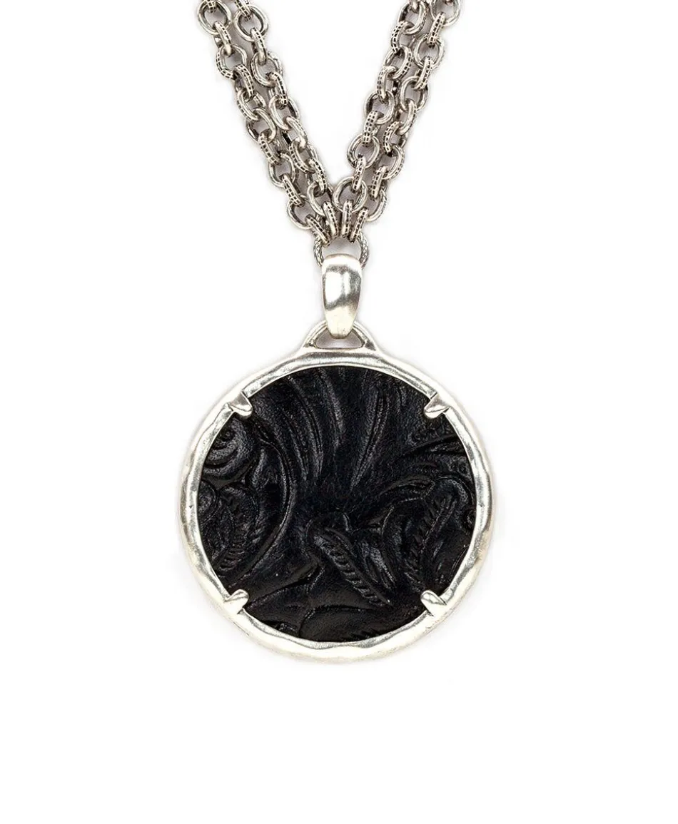 Patricia Nash Nicolina Leather Inset Necklace| Necklaces