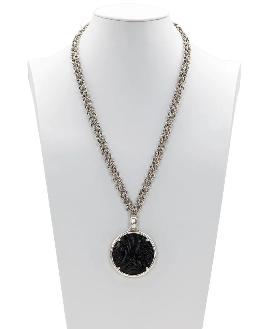 Patricia Nash Nicolina Leather Inset Necklace| Necklaces