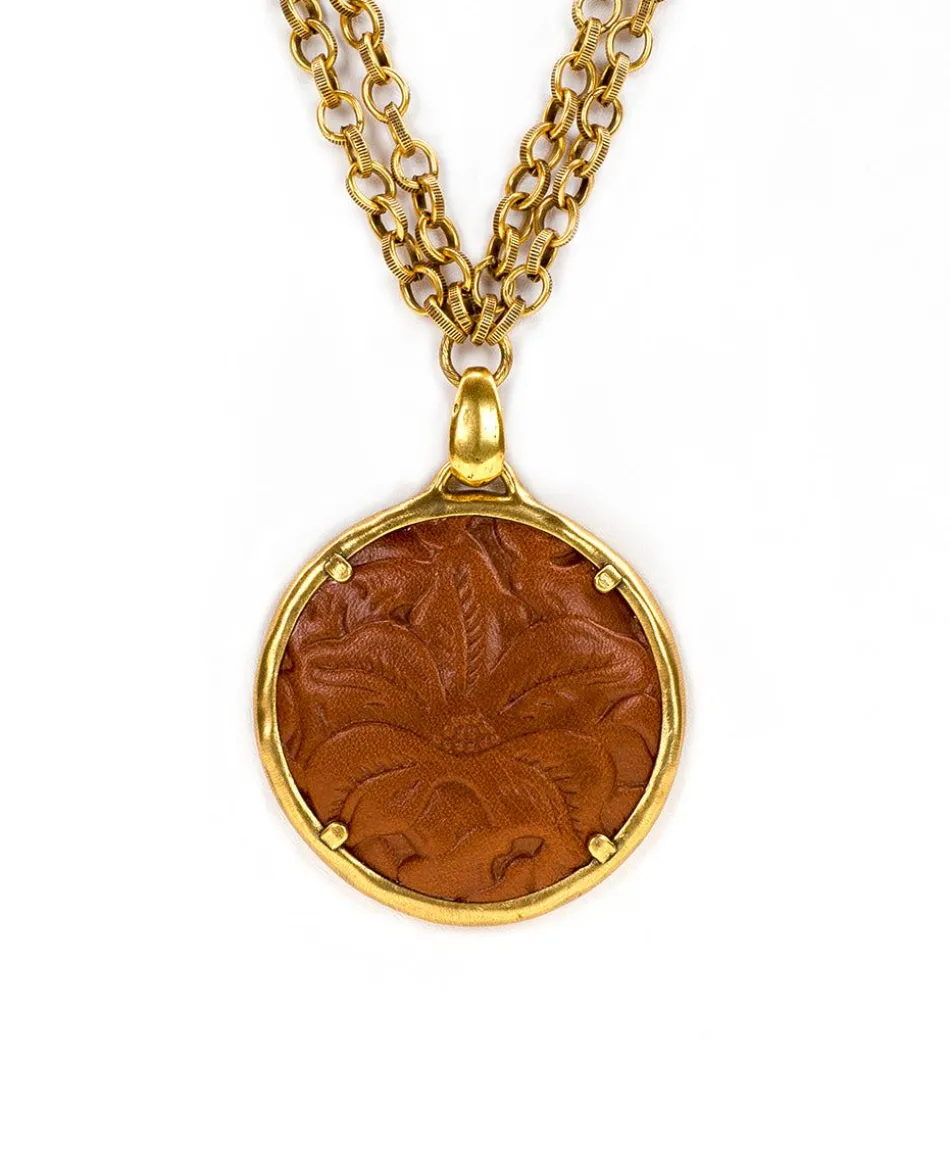 Patricia Nash Nicolina Leather Inset Necklace| Necklaces