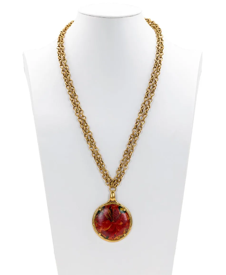 Patricia Nash Nicolina Leather Inset Necklace| Necklaces