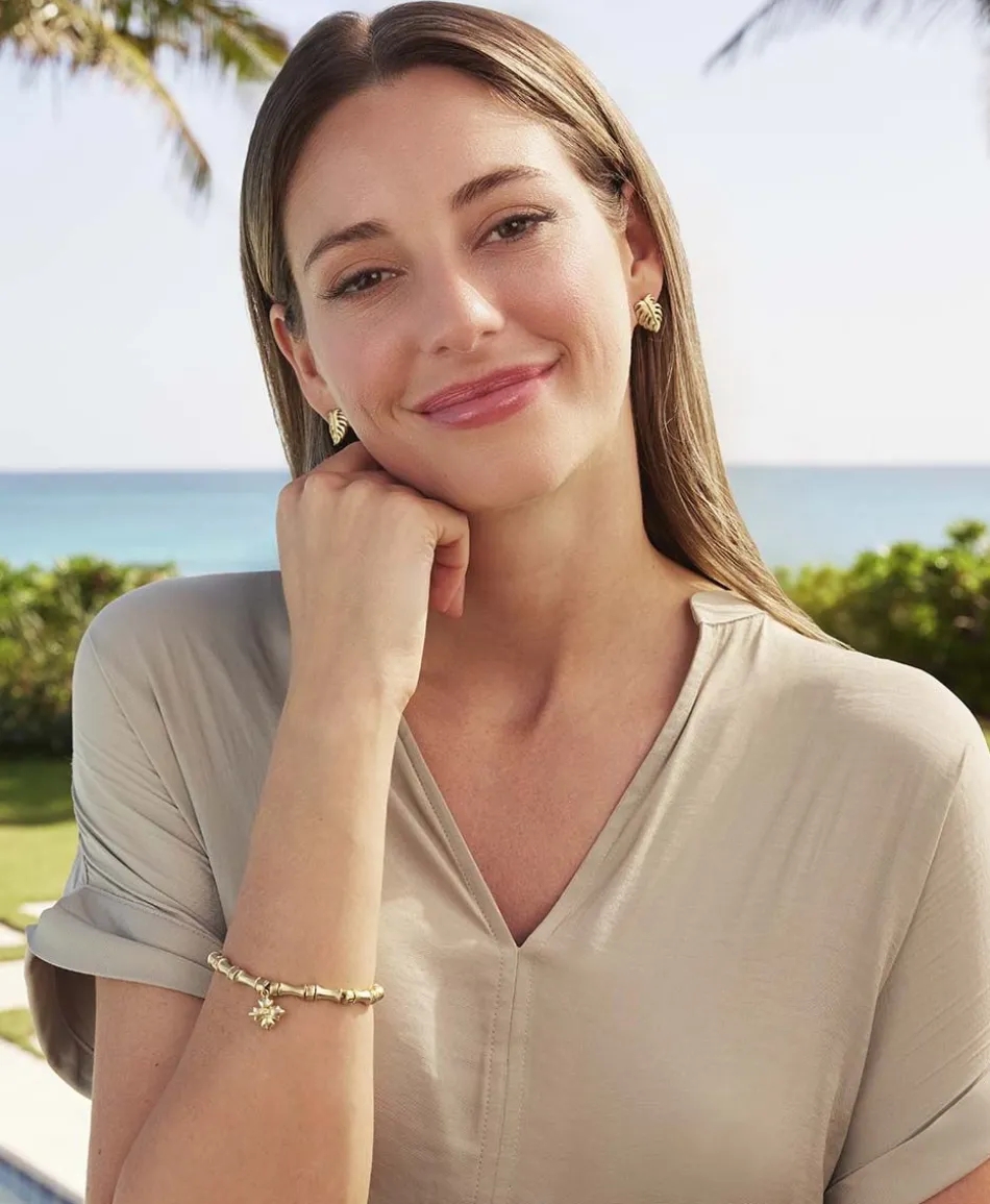 Patricia Nash Palm Leaf Button Earrings| Earrings