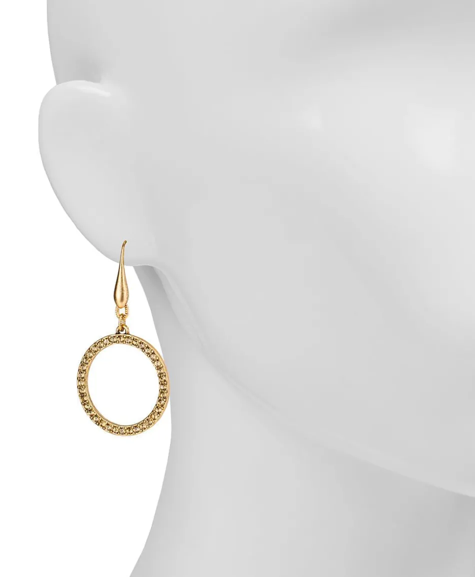 Patricia Nash Pave Circle Drop Earrings| Earrings