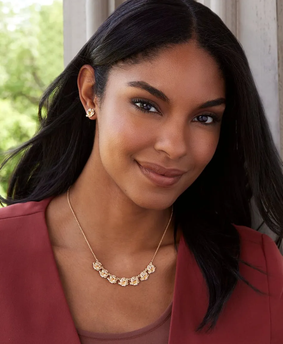 Patricia Nash Pave Rose Necklace| Necklaces