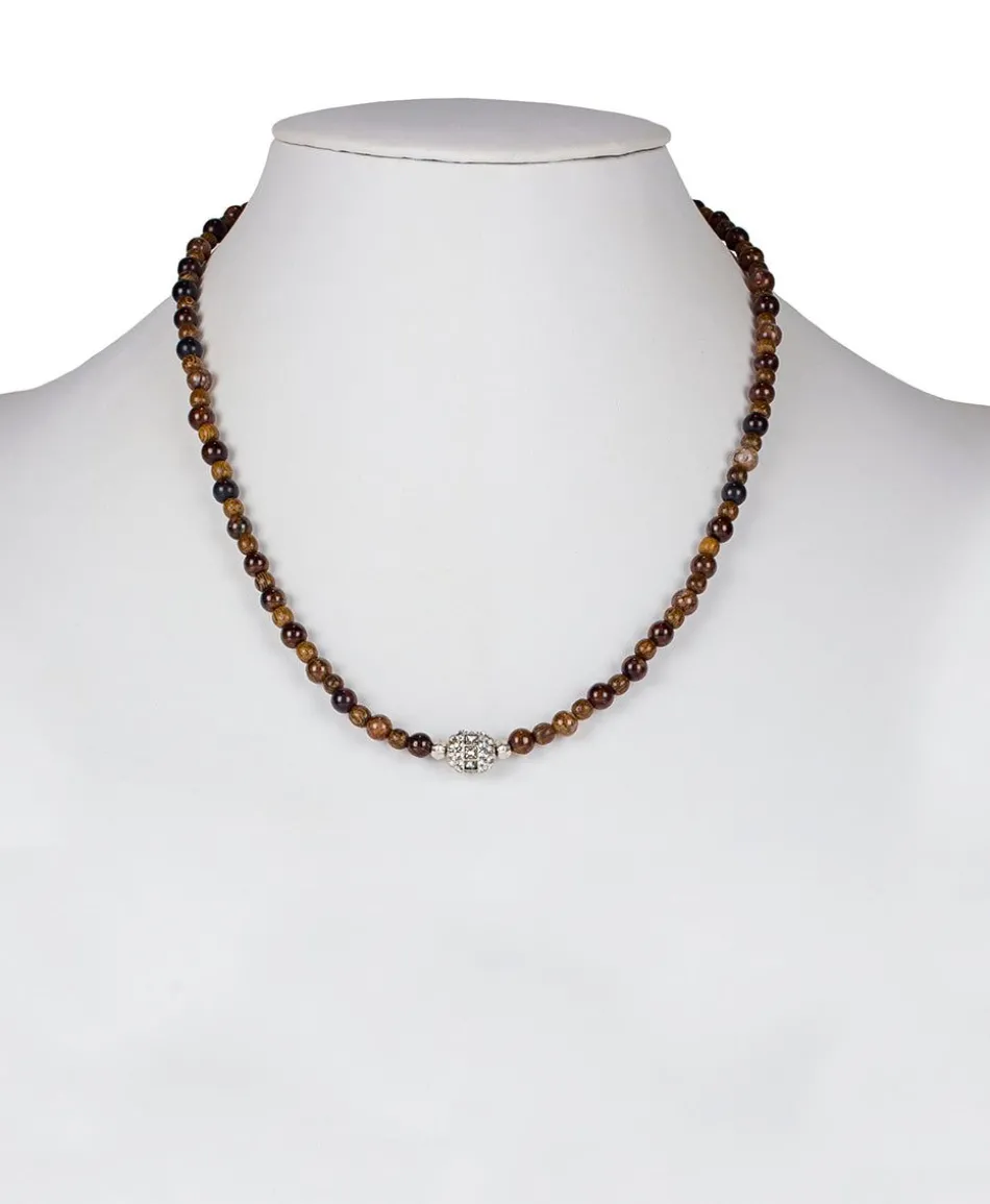Patricia Nash Pave Wooden Beaded Necklace| Necklaces