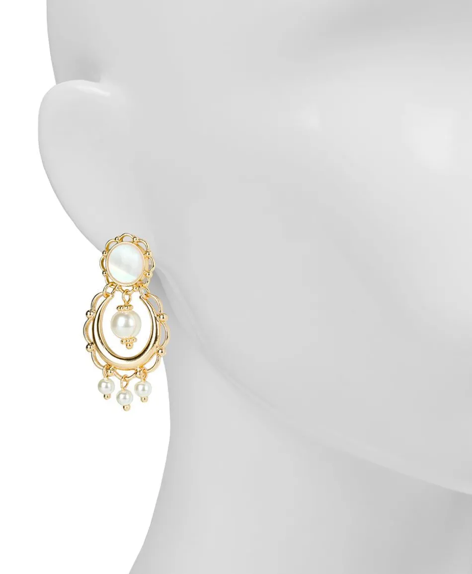 Patricia Nash Pearl Cresent Drop Earrings| Earrings