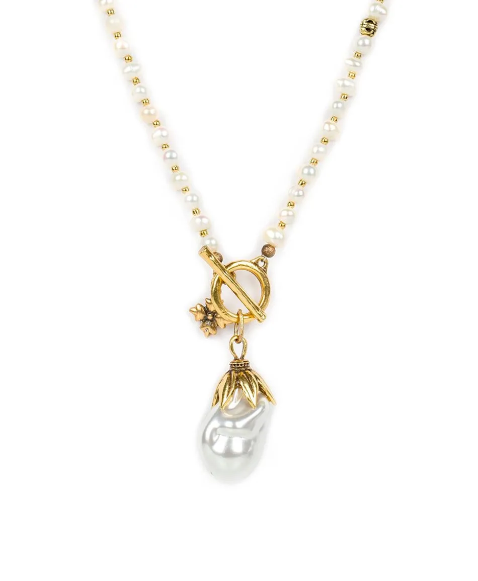 Patricia Nash Pearl Drop Adjustable Necklace| Necklaces