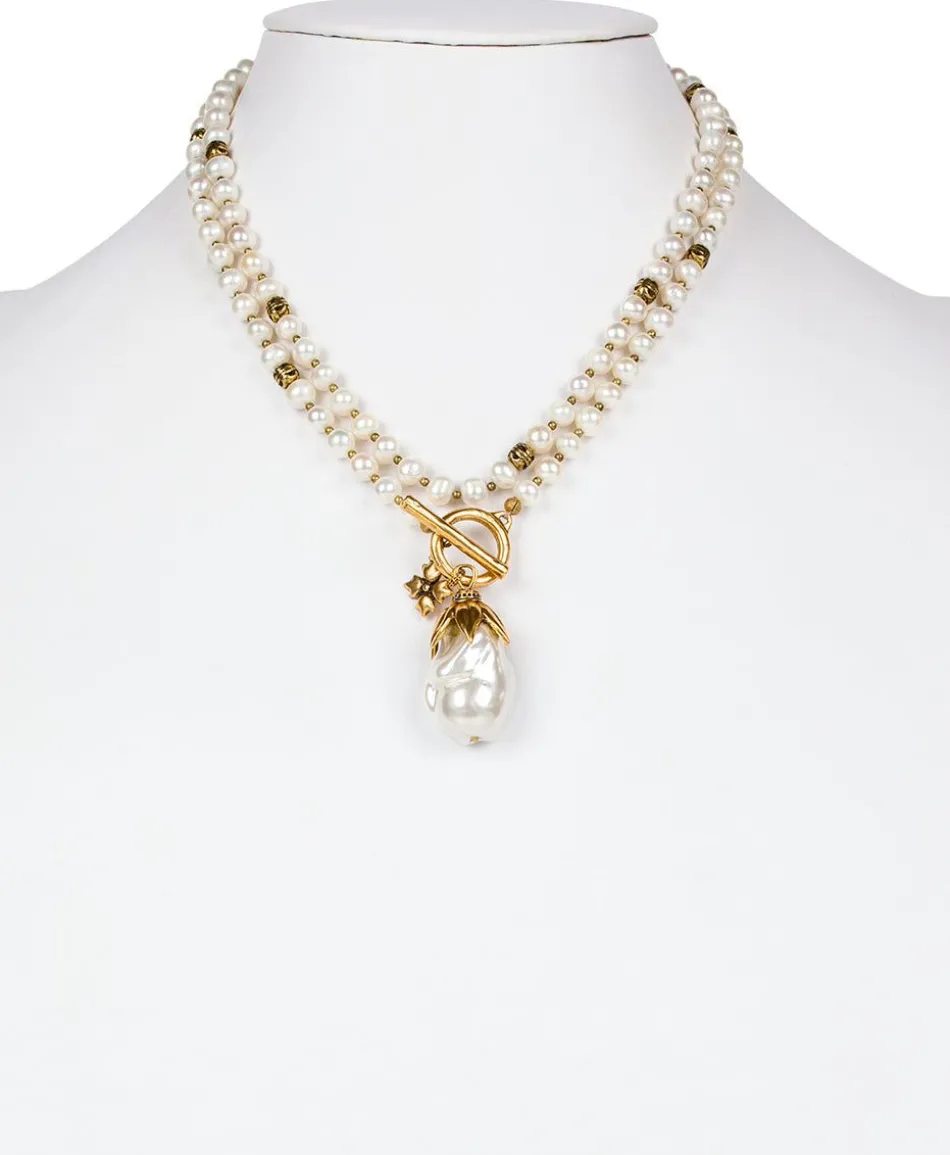 Patricia Nash Pearl Drop Adjustable Necklace| Necklaces
