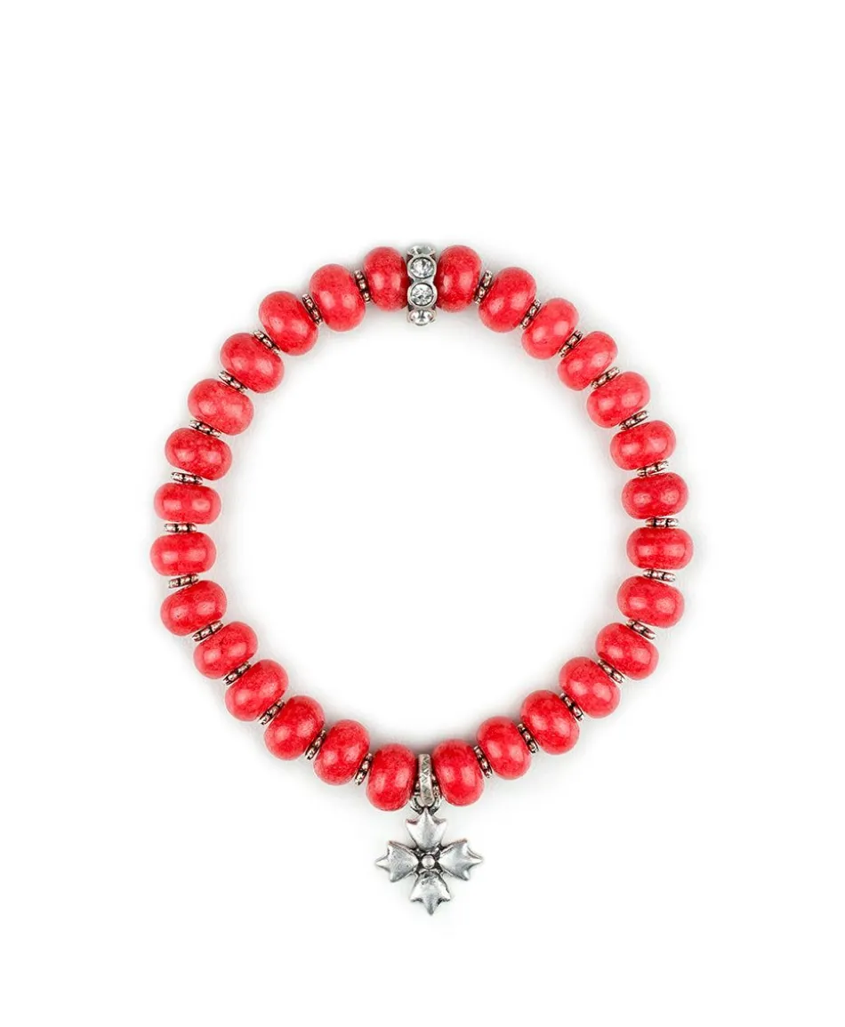 Patricia Nash Red Stone Heart Stretch Bracelet| Bracelets