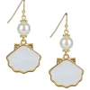 Patricia Nash Shell Drop Pearl Earrings| Earrings