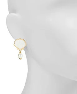 Patricia Nash Shell Stud Drop Pearl Earrings| Earrings