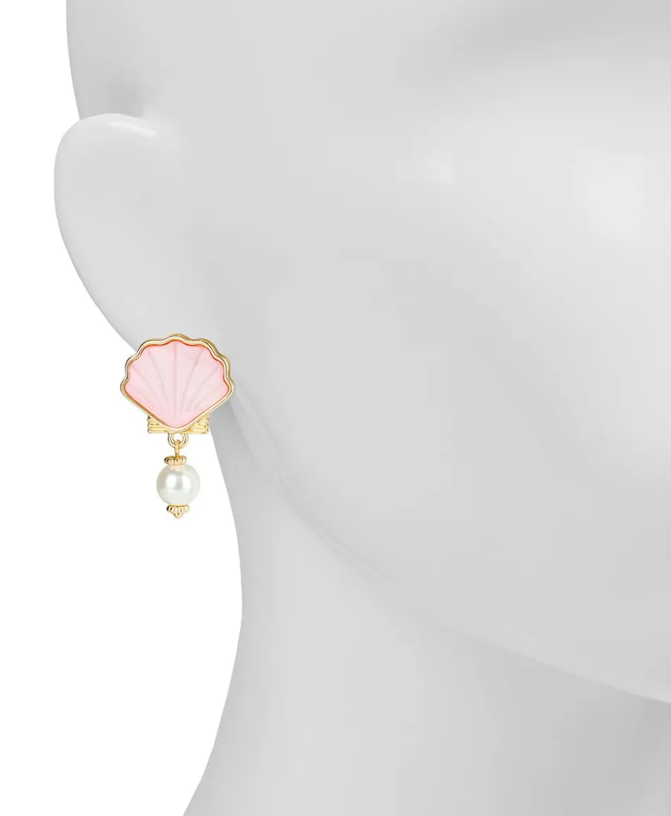 Patricia Nash Shell Stud Drop Pearl Earrings| Earrings