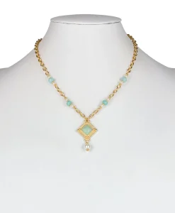 Patricia Nash Sqaure Pearl Pendant| Necklaces