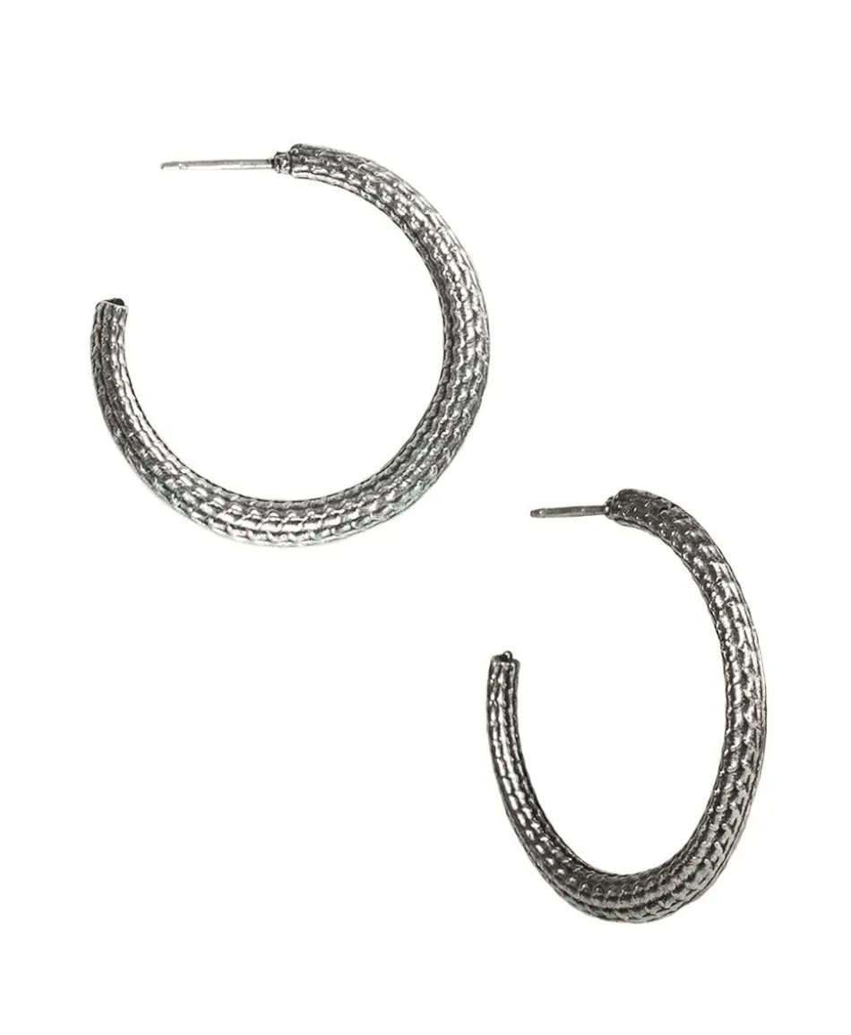 Patricia Nash Textured Knife Edge Hoop Earrings| Earrings