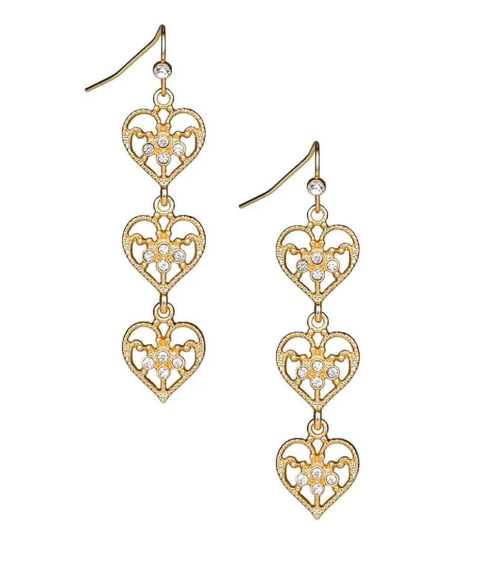 Patricia Nash Triple Hearts Earrings| Earrings